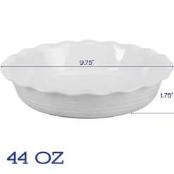 Discount Kirklands Home Ceramic Scalloped Pie Dish White