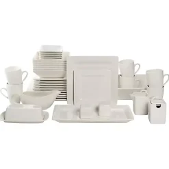 Clearance Kirklands Home Ceramic Square 40-pc. Dinnerware Set White