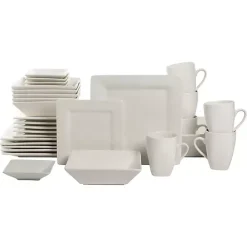 Clearance Kirklands Home Ceramic Square 40-pc. Dinnerware Set White