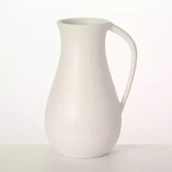 Clearance Kirklands Home Chiffon Stone Pitcher Vase White