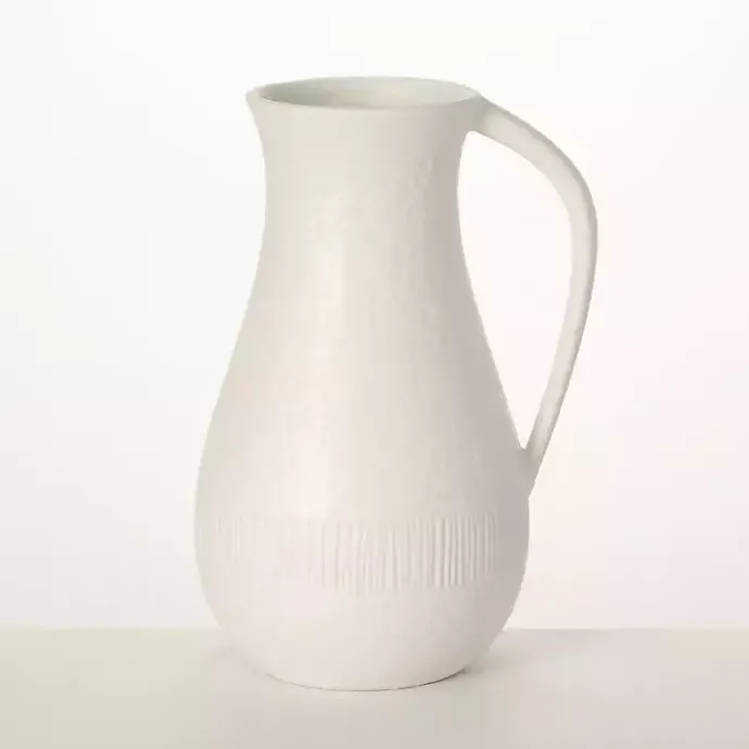 Clearance Kirklands Home Chiffon Stone Pitcher Vase White