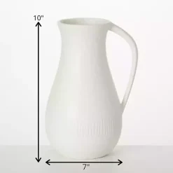 Clearance Kirklands Home Chiffon Stone Pitcher Vase White