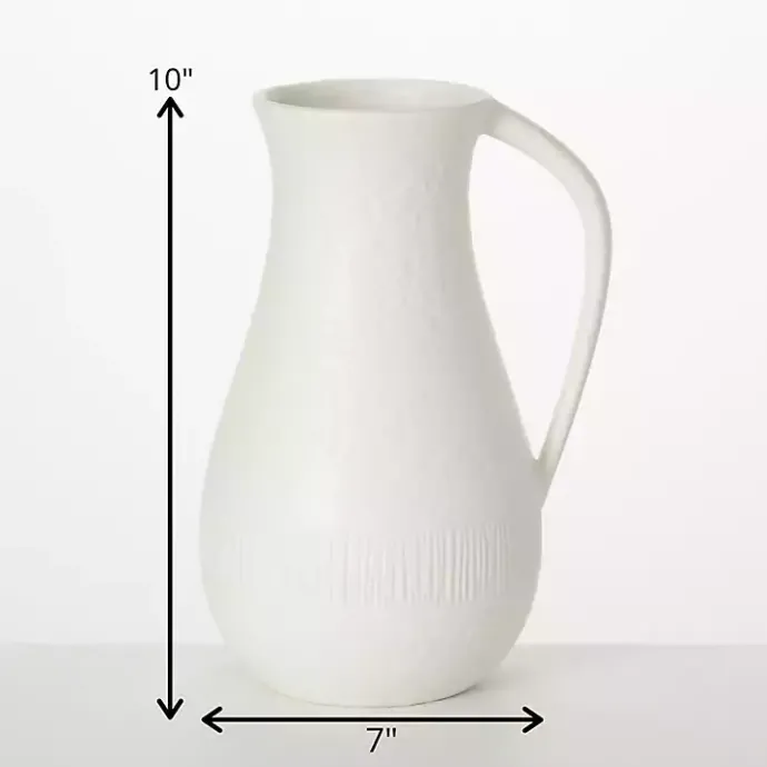 Clearance Kirklands Home Chiffon Stone Pitcher Vase White