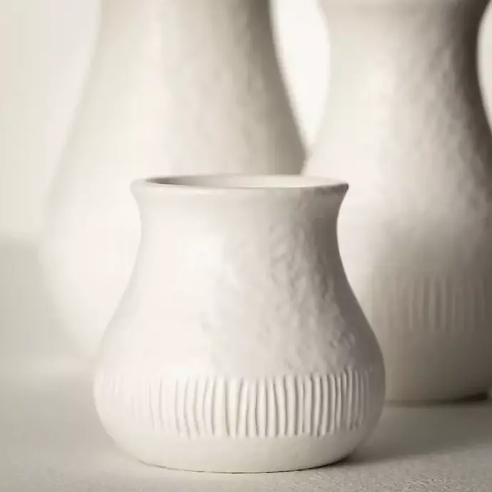 Outlet Kirklands Home Chiffon Stone Vases, Set of 3 White