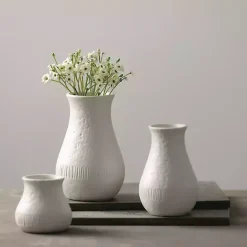 Outlet Kirklands Home Chiffon Stone Vases, Set of 3 White