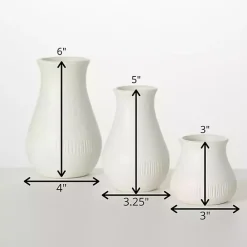 Outlet Kirklands Home Chiffon Stone Vases, Set of 3 White