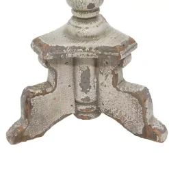 Hot Kirklands Home Chipped Wood Pillar Candle Holders, Set of 2 White