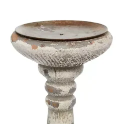 Hot Kirklands Home Chipped Wood Pillar Candle Holders, Set of 2 White