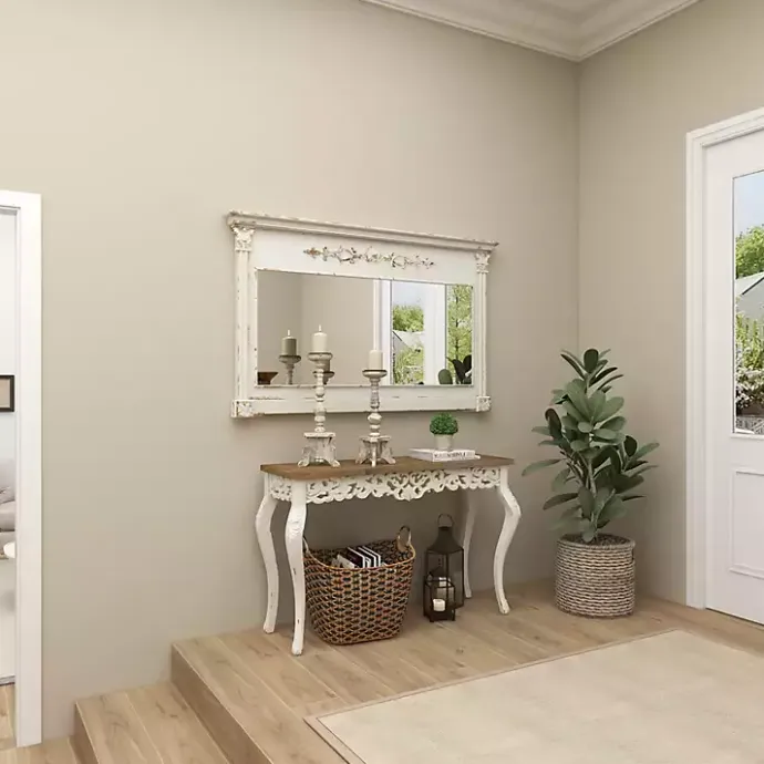 Hot Kirklands Home Chipped Wood Pillar Candle Holders, Set of 2 White