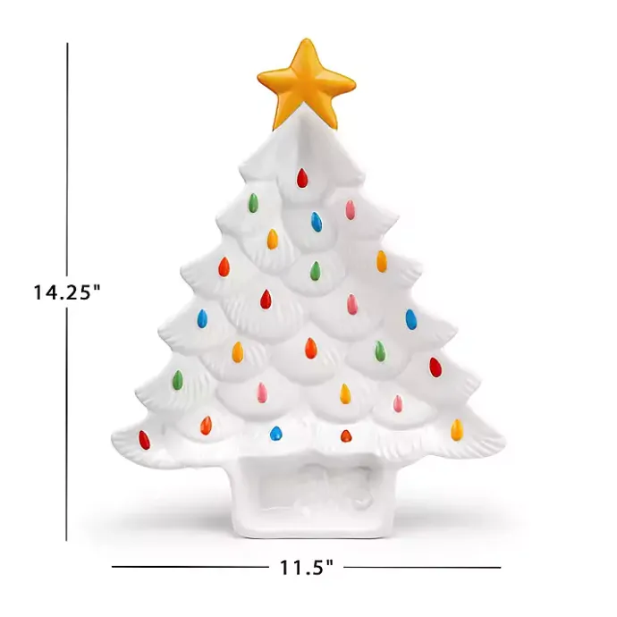 Sale Kirklands Home Christmas Tree Serving Platter White