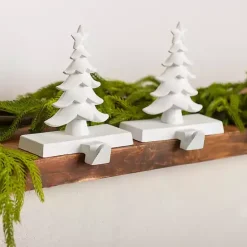 Kirklands Home Christmas Tree Stocking Holders, Set of 2 White