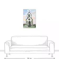 Discount Kirklands Home White Church Painterly Canvas Wall Art