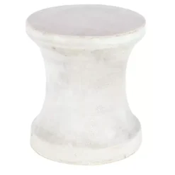 Outlet Kirklands Home Clay Hourglass Accent Table White