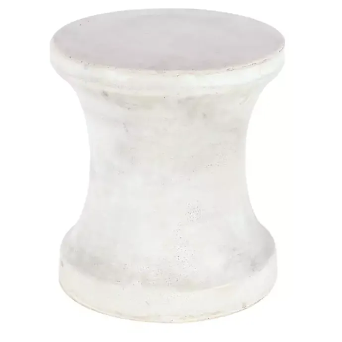 Outlet Kirklands Home Clay Hourglass Accent Table White