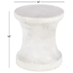 Outlet Kirklands Home Clay Hourglass Accent Table White