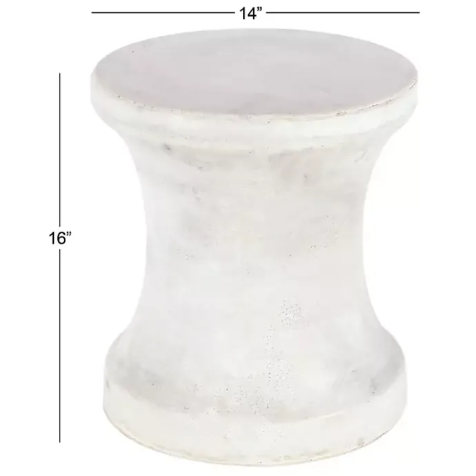 Outlet Kirklands Home Clay Hourglass Accent Table White