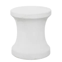 Outlet Kirklands Home Clay Hourglass Accent Table White