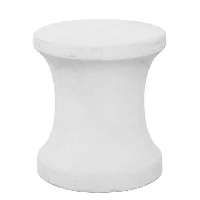 Outlet Kirklands Home Clay Hourglass Accent Table White