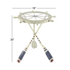 Clearance Kirklands Home White Coastal Ship Accent Table