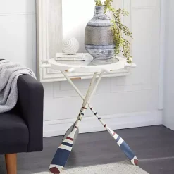 Clearance Kirklands Home White Coastal Ship Accent Table