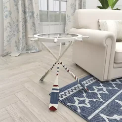 Clearance Kirklands Home White Coastal Ship Accent Table