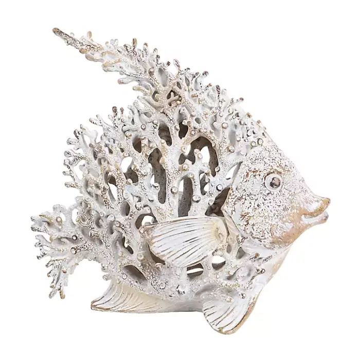 Outlet Kirklands Home Coral Angelfish Figurine White