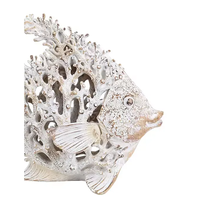 Outlet Kirklands Home Coral Angelfish Figurine White