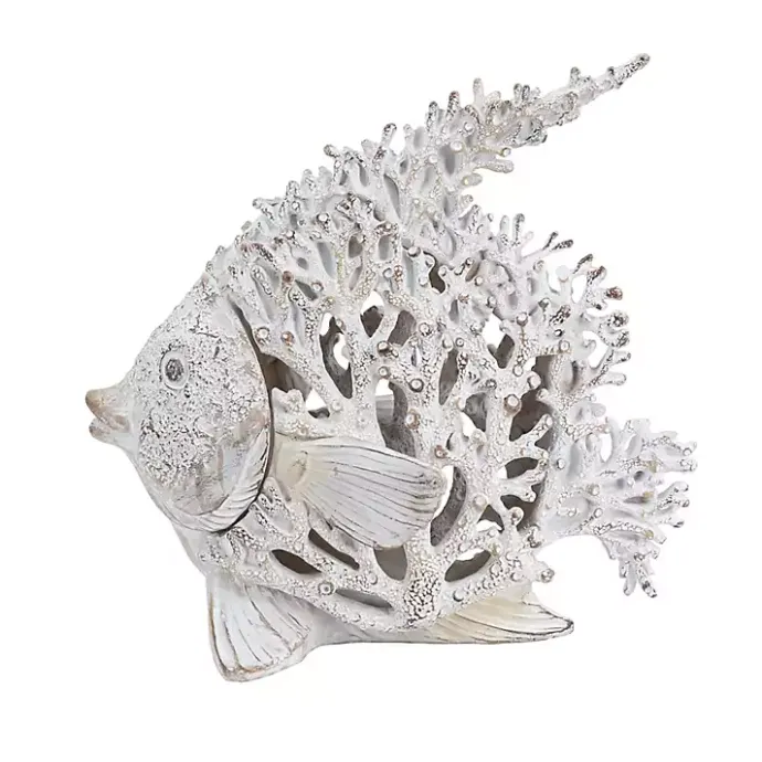 Outlet Kirklands Home Coral Angelfish Figurine White
