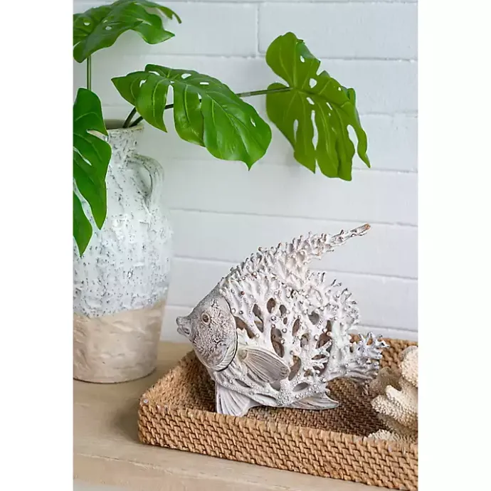 Outlet Kirklands Home Coral Angelfish Figurine White
