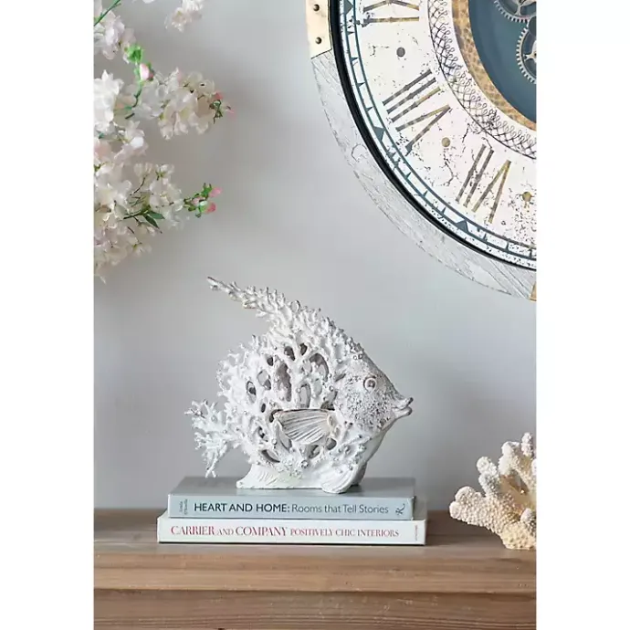 Outlet Kirklands Home Coral Angelfish Figurine White