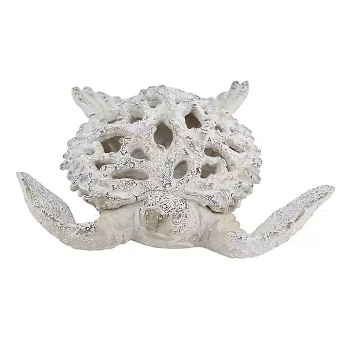 Kirklands Home Coral Reef Sea Turtle Figurine White