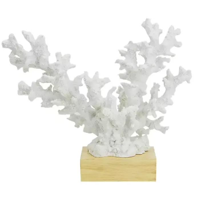 Outlet Kirklands Home Coral Statue on Base, 11 in. White