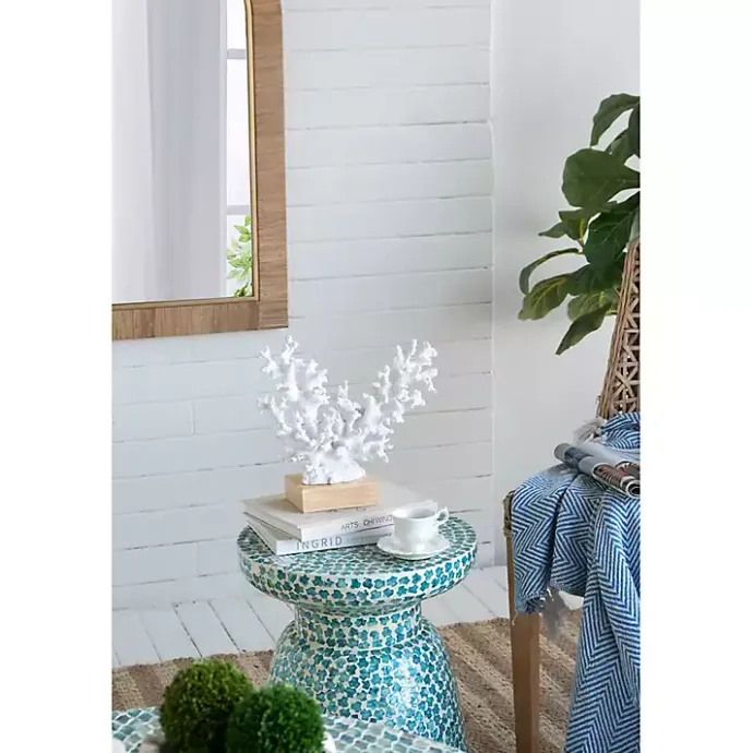 Outlet Kirklands Home Coral Statue on Base, 11 in. White