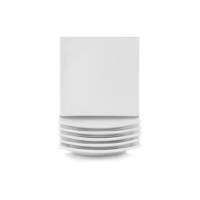 Discount Kirklands Home Coupe Square Appetizer Plates, Set of 6 White
