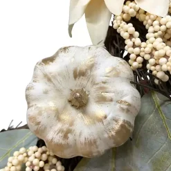 Sale Kirklands Home White Dahlia and Pumpkin Harvest Wreath