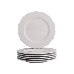 Sale Kirklands Home Dahlia Embossed Side Plates, Set of 6 White