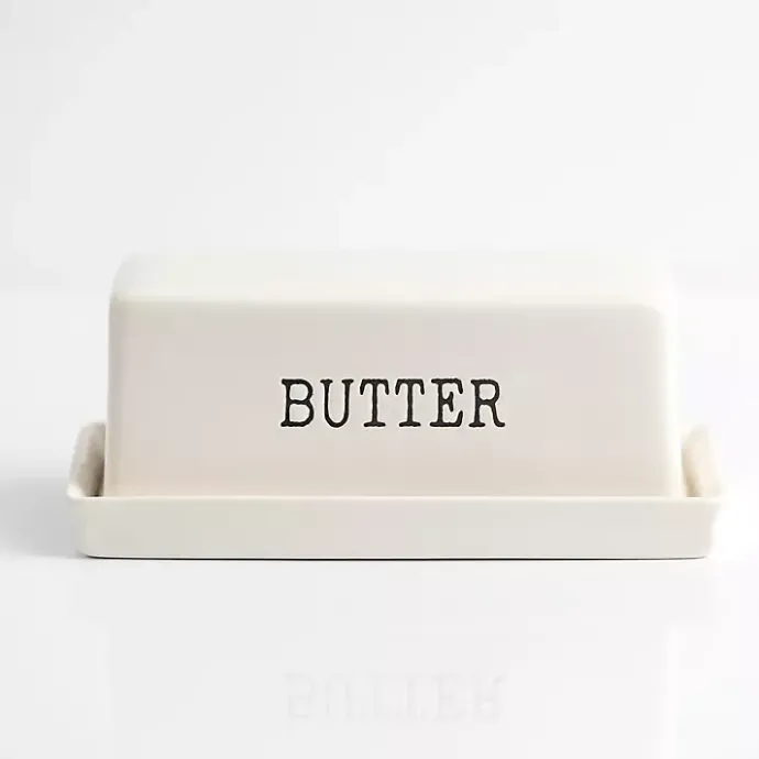 Hot Kirklands Home Debossed Butter Dish White
