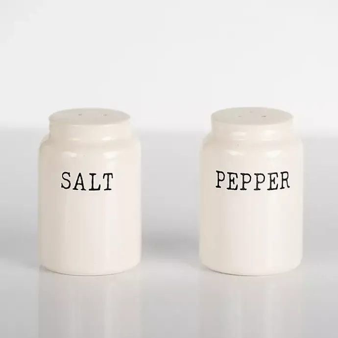 New Kirklands Home Debossed Salt and Pepper Shaker Set White