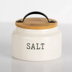 New Kirklands Home Debossed Salt Cellar White
