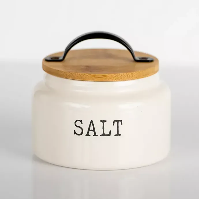 New Kirklands Home Debossed Salt Cellar White