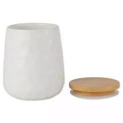 Online Kirklands Home Dimpled Bamboo Canisters, Set of 2 White