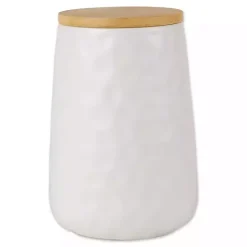 Online Kirklands Home Dimpled Bamboo Canisters, Set of 2 White