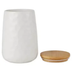 Online Kirklands Home Dimpled Bamboo Canisters, Set of 2 White