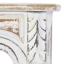 Outlet Kirklands Home White Distressed Carved Wood Acanthus Wall Shelf