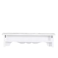 Outlet Kirklands Home White Distressed Carved Wood Acanthus Wall Shelf