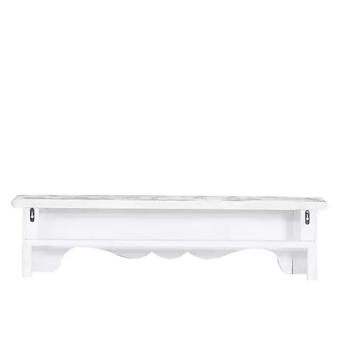 Outlet Kirklands Home White Distressed Carved Wood Acanthus Wall Shelf