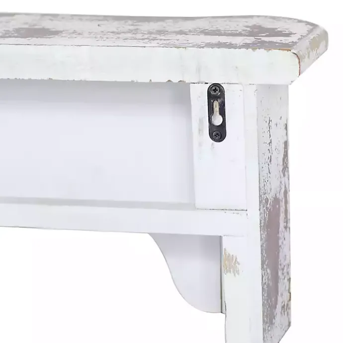 Outlet Kirklands Home White Distressed Carved Wood Acanthus Wall Shelf