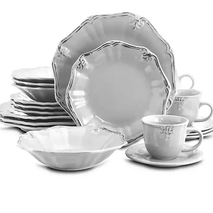 Sale Kirklands Home White Distressed Floral 20-pc. Dinnerware Set
