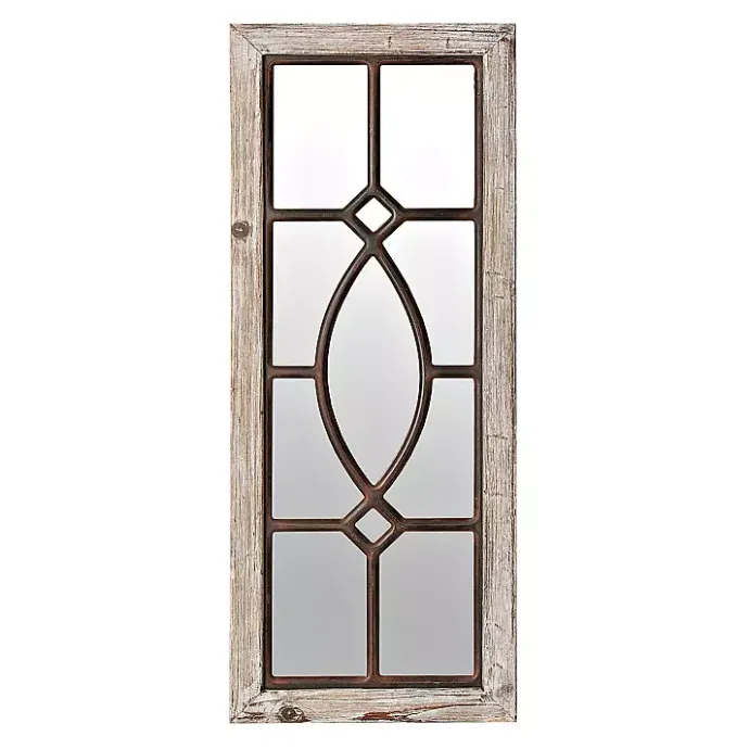 Online Kirklands Home White Distressed Panel Wall Mirror