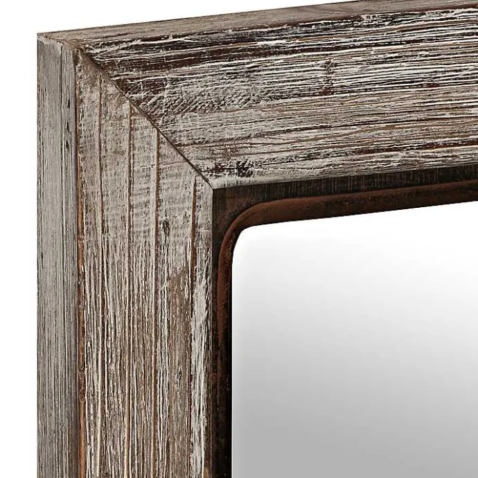 Online Kirklands Home White Distressed Panel Wall Mirror